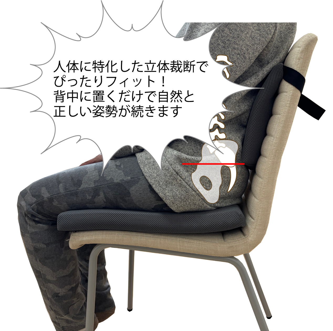 人体に特化した立体裁断でぴったりフィット